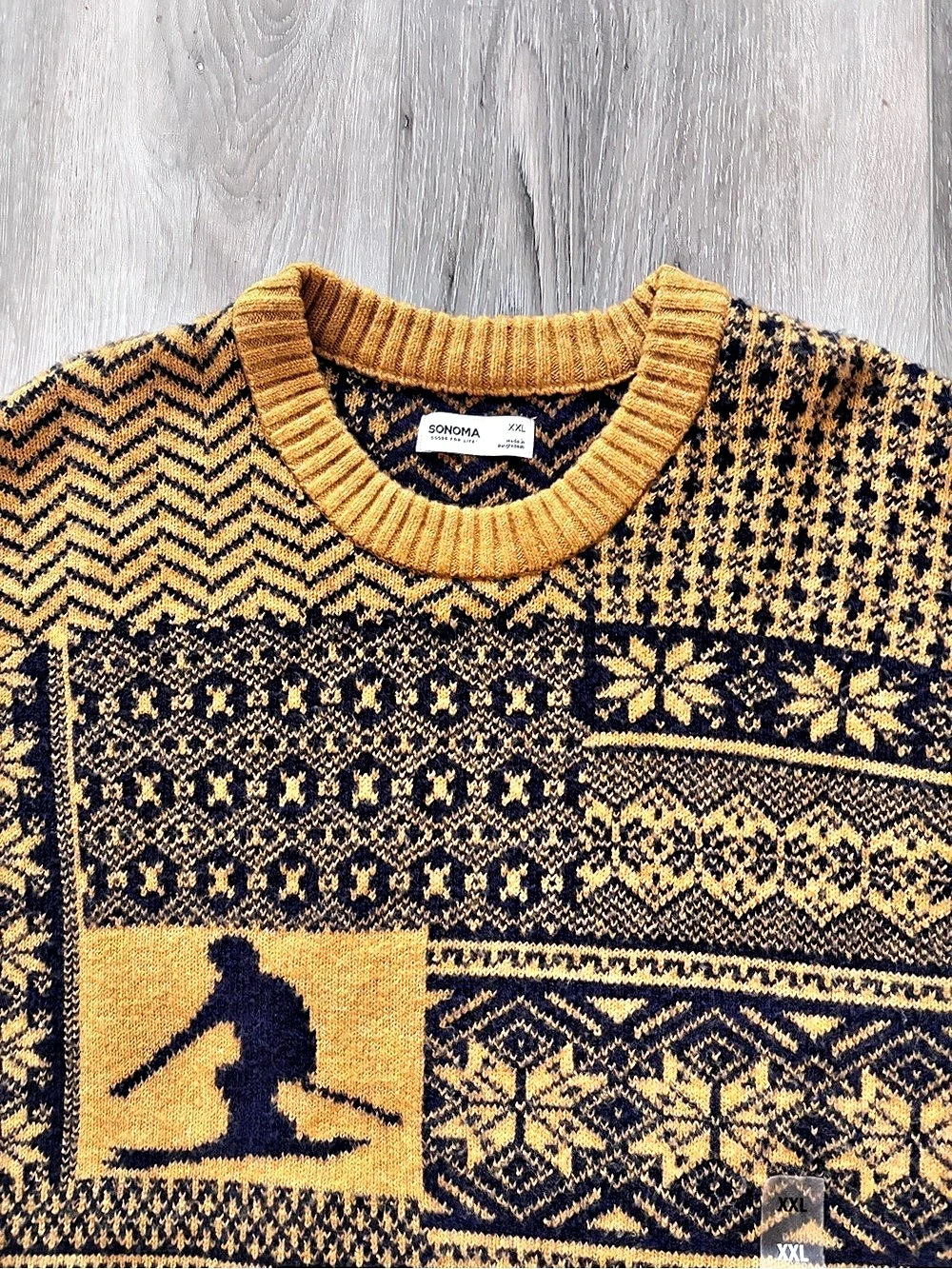 Sonoma Men's Wool blend Skier snowflake Sweater  Size XXL New with tag - Picture 3 of 8